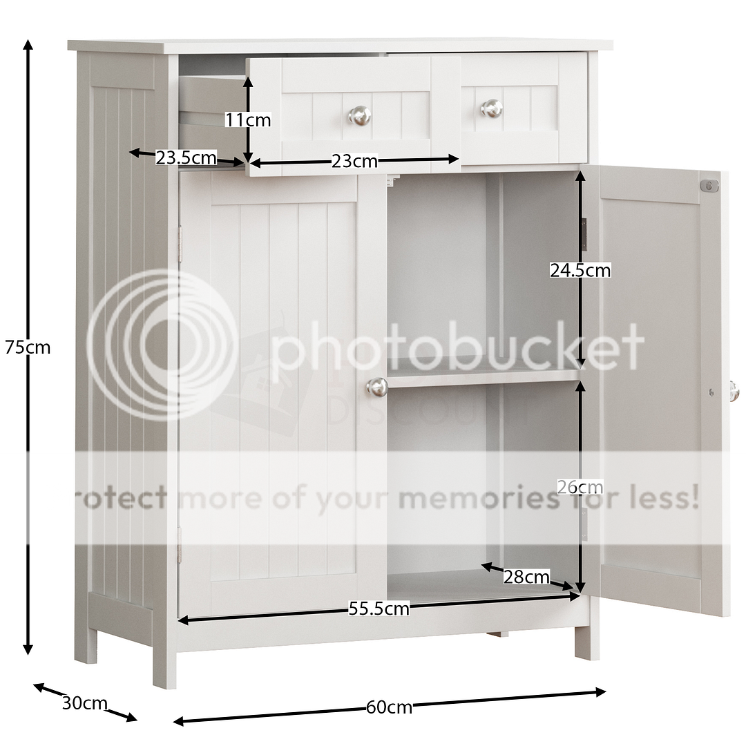 Priano Bathroom Door Drawer Wall Mounted Storage Free Standing